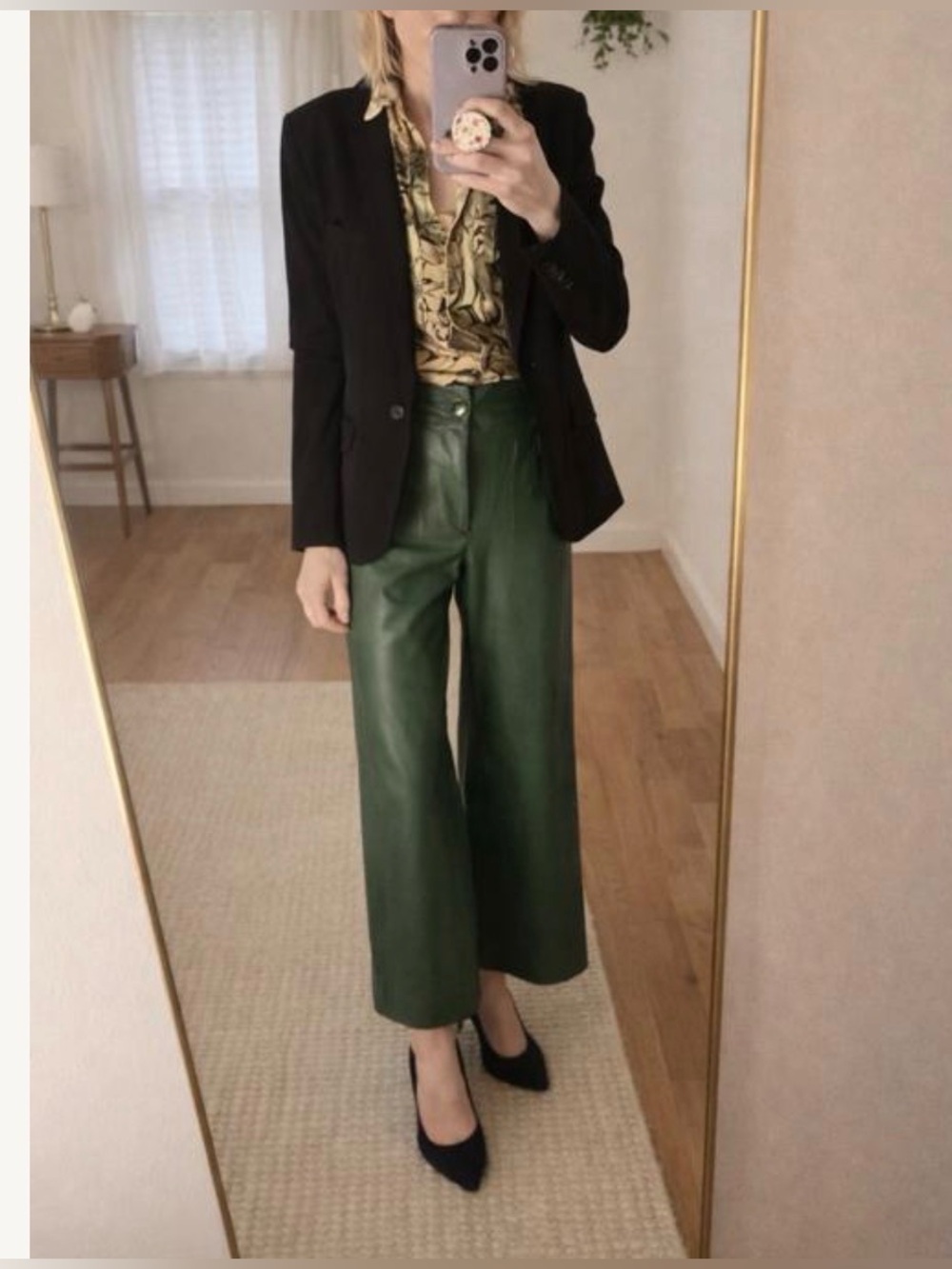 Maeve faux leather wide leg Collette pants size 30